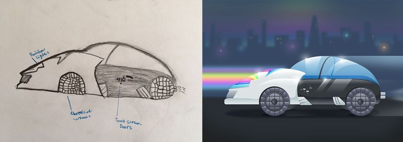 طراحی های کودکان 11 ساله از خودروهای آینده