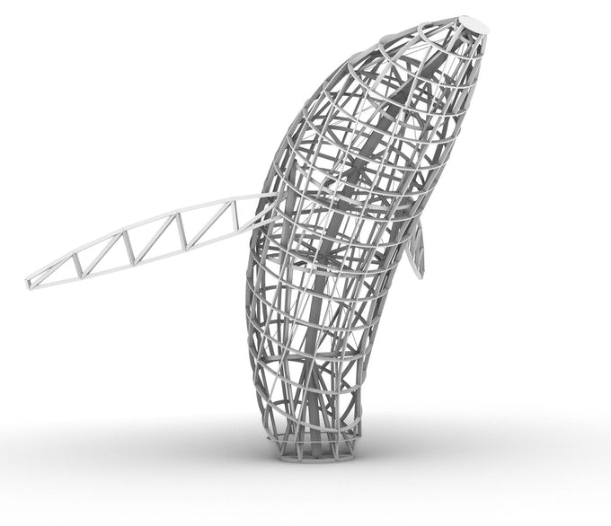 Skyscraper مجسمه نهنگ ساخته شده از 5 تن زباله پلاستیکی !!!